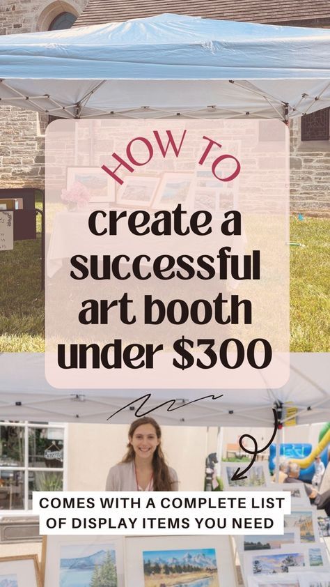 Unsure how to set up an art booth?

 In this article I'll walk you through everything you need to know when considering to sell art at festivals. From five lessons I learned through selling art- to a list of everything you need for a booth, you will be set up to make a profit. Fine Art Booth Display, Artist Booth Set Up, Fall Festival Vendor Booth Ideas, Displaying Art At Craft Fair, Art Show Set Up, Art Vendor Display, Art Booth Setup, 10x10 Vendor Booth Layout, Booth Set Up