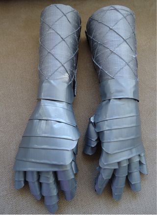 Knight's gloves for Terry Diy Knight Costume, Knight Costumes, Shrek Costume, Medieval Party, Duct Tape Crafts, Knight Costume, Diy Kostüm, Creative Costumes, Duck Tape