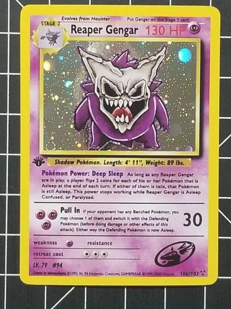 Pokemon Card Memes, Fake Pokemon Cards, Old Pokemon Cards, Rare Pokemon Cards, School Anime, Cool Pokemon Cards, Gengar Pokemon, Pokemon Movies, Pokemon Card Game