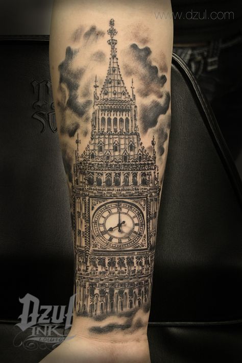 For jon Big Ben Tattoo, Tattoos Script, Tattoo Fixers, Tattoos Foot, Skull Tattoo Flowers, Jack Tattoo, Script Tattoo, Drawing Designs, Quote Tattoos