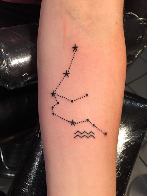 Tattoo Ideas Aquarius Symbols, Aquarius Symbol Tattoo, Aquarius Tattoos, Star Constellation Tattoo, Aquarius Constellation Tattoo, Tattoo Samples, Lady Bug Tattoo, Aquarius Constellation, Aquarius Tattoo