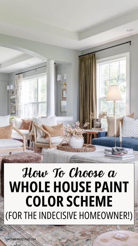 Unlock the secrets to creating a harmonious home with our guide to interior paint colors and color palette design! Explore neutral interior design ideas and discover how to coordinate paint colors for a cohesive and inviting space. How To Coordinate Colors In A House, Open Concept Home Paint Colors, Best Open Concept Paint Colors, Main House Color Interior, Different Paint Colors Open Floor Plan, House Color Palette Interior Modern, Whole Home Paint Colors, Paint Colors For Open Floor Plan, Open Concept Paint Schemes Wall Colors