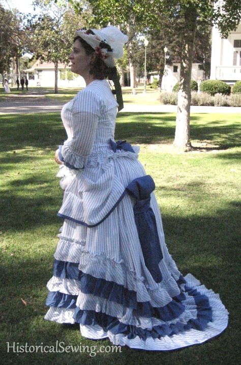 Constructing a Victorian Bustle Dress – Historical Sewing Victorian Bustle Dress, Poofy Skirts, Truly Victorian, Georgian Dress, Edwardian Costumes, Victorian Bustle, Victorian Gown, 1870s Fashion, Victorian Era Fashion