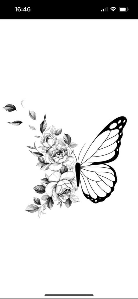 Butterfly To Flower Tattoo, Butterfly Tattoo Flower Wings, Tattoo Ideas Flowers And Butterflies, Butterfly Turning Into Flowers Tattoo, Half Butterfly Tattoo Designs, Aster Butterfly Tattoo, Butterfly Cover Up Tattoo For Women, Butterfly Tattoo Designs For Women Leg, Medium Butterfly Tattoo