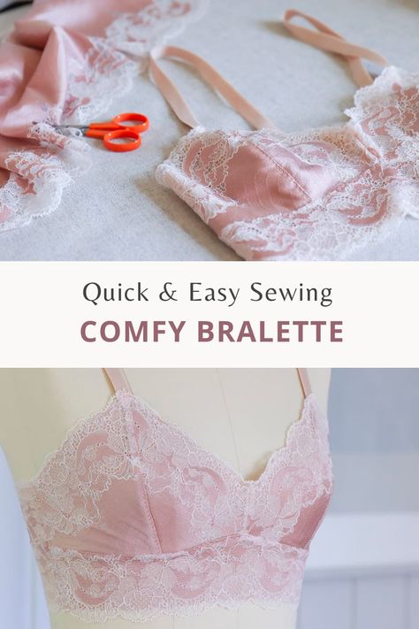 In this post, I’ll share my honest review of Simplicity 8228 bralette pattern by Madalynne, with you my experience of sewing the soft cup bra, as well as my general impression of this pattern and hacks I’ve made. Bra Making Pattern Free, Beautiful Sewing Projects, Bralet Sewing Pattern, Balconette Bra Sewing Pattern Free, Bustier Bra Pattern, Sewing Cotton Projects, Comfy Sewing Patterns, Sew Bra Pattern, Sewing Underware Tutorials