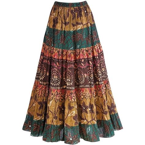 Women's Tribal Tiered Long Cotton Peasant Skirt ($45) ❤ liked on Polyvore Brown Maxi Skirt, Long Cotton Skirt, Brown Maxi Skirts, Stile Boho Chic, Mode Hippie, Peasant Skirt, Estilo Hippie, Skirt Medium, Skirt Long