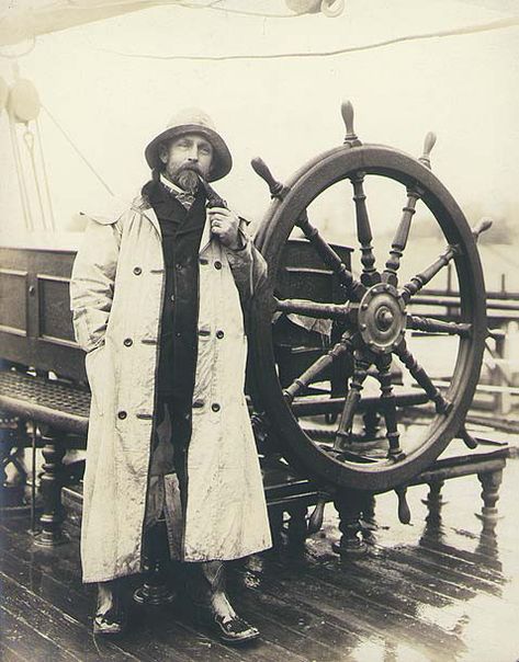 Sea Captain 1901 Sweet Rain, Sea Captain, Salt Air, Foto Art, A Ship, Spinning Wheel, Tall Ships, Rain Coat, Cthulhu