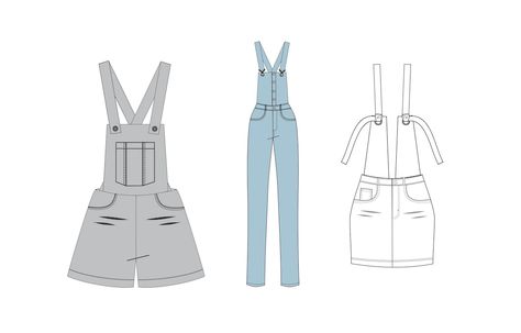 How To Draw Overalls, Drawing Overalls, Overalls Drawing, Overall Drawing, Outfits Drawing, Draw Vector, Famous Outfits, Dungaree Dress, Dress Drawing