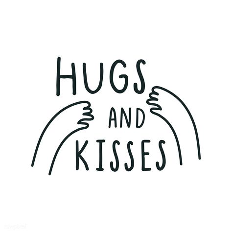 Hug and kisses with loving arms vector | free image by rawpixel.com / Aum Hug Doodle, Kisses And Hugs, Free Kisses, Hugs And Kisses, Minimal Logo, Hand Illustration, Free Image, Handwriting, Free Images