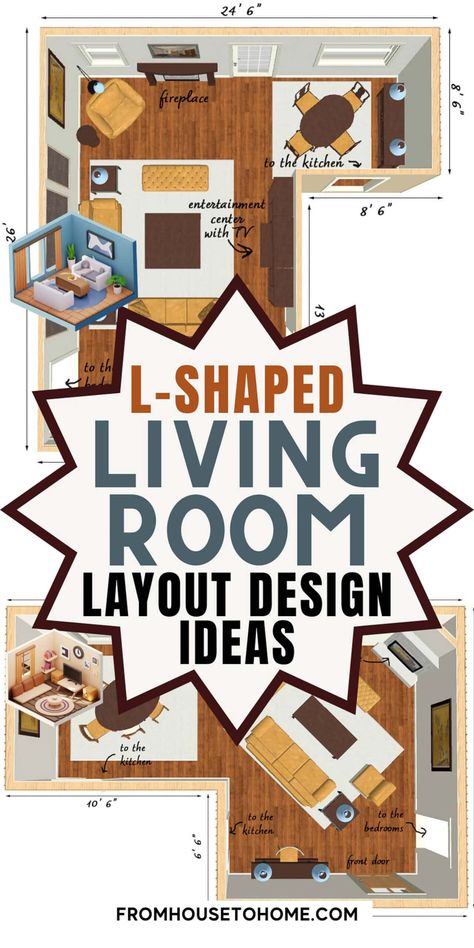 l-shaped living room layout design ideas Living Room Sitting Room Combo Layout, Living Room Combo Ideas, Large Room Layout Ideas, Small Living Room With L Shaped Couch, L Shaped Living Room Layout With Tv, L Shaped Living And Dining Room Layout, Furniture Design Layout, U Couch Living Room Layout, Diagonal Living Room Layout