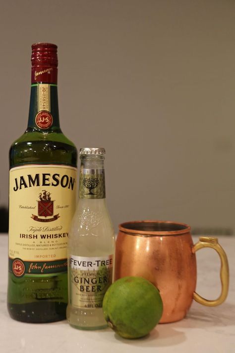 Irish Mule Recipe Ginger Beer, Jameson Mule Recipe, Drinks With Jameson Whiskey, Jameson Recipes, Irish Mule Recipe, Irish Wine, Jameson Whiskey Drinks, Jameson Drinks, Jameson Cocktails