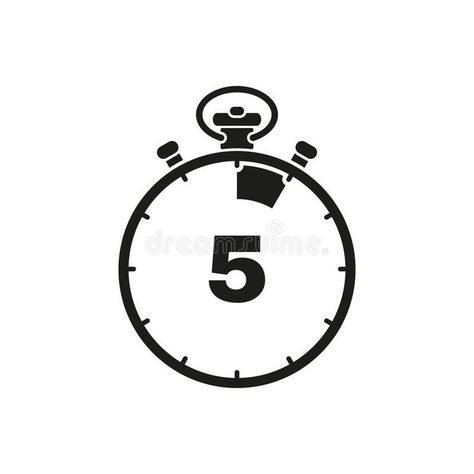 The 5 seconds, minutes stopwatch icon. Clock and watch, timer, countdown symbol. UI. Web. Logo. Sign. Flat design. App. vector illustration Icon Clock, Web Logo, Design App, Logo Sign, 5 Seconds, Flat Design, App Design, Stock Vector, Vector Illustration