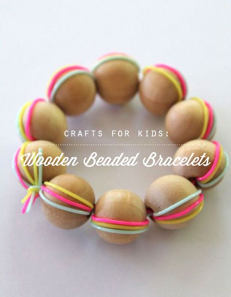 Bead Bracelet Diy, Wooden Beads Jewelry, Wooden Beaded Bracelets, Playful Learning, Bracelets Easy, Handmade Charlotte, Simple Crafts, Pediatric Dentist, Wood Bead Bracelet