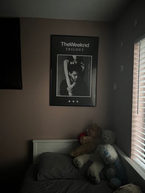 The Weeknd trilogy album poster The Weeknd Poster Room Decor, The Weeknd Poster Room, Weeknd Room Aesthetic, Trilogy Album Poster, The Weeknd Bedroom Aesthetic, The Weeknd Posters In Room, The Weeknd Themed Room, The Weeknd Inspired Room, The Weeknd Room Decor Ideas