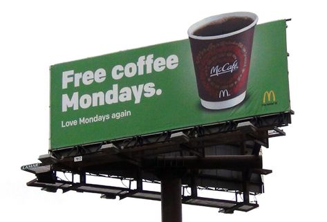 Ada McDonald’s celebrates Mondays with steaming coffee billboard | Ada Icon Cafe Billboard Design, Coffee Shop Billboard, Outdoor Advertising Billboard, Steaming Cup Of Coffee, Classic Mens Haircut, Advertising Billboard, Steaming Coffee, Hoarding Design, Out Of Home Advertising