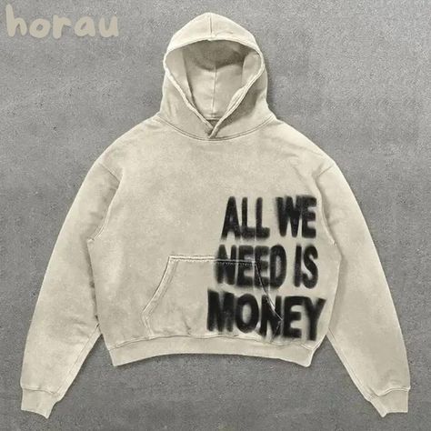 ALL WE NEED IS MONEY" OUT NOW 🎉 TAKE A LOOK Stylish Hoodie Women, Gothic Hoodies, Shared Closet, Streetwear Hoodie, Streetwear Clothes, Body Proportions, Loose Fabric, Couples Hoodies, Anime Hoodie