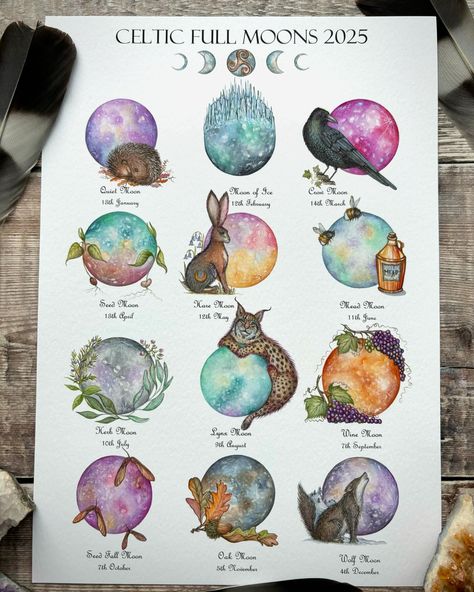 Happy Wednesday folks! The 2025 Celtic moon calendars have arrived at last! There are 3 variations-2 different fonts for the 2025 versions, and a dateless one for those who prefer their wall art to stay put! I’ve also updated my previous design for 2025! I sound excited because, honestly I am! 🤣 I love tinkering around at the end, making it all work and praying that it will! They’re all now live on the website (although I’ve had some fun tech issues getting them there 🤪) with an upda... Full Moon Calendar, Moon Chart, Celtic Moon, Moon Calendar, Dream Symbols, Lunar Calendar, Just Us, Wolf Moon, Pink Moon