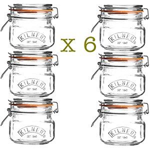 6 x Kilner Square 0.5 Litre Airtight Clip Top Preserve Jars 0025.510 Nescafe Gold Blend, Twinings Tea, Square Jars, Kilner Jars, Homegrown Food, Glass Storage Jars, Travel Toys, Pantry Storage, Glass Storage