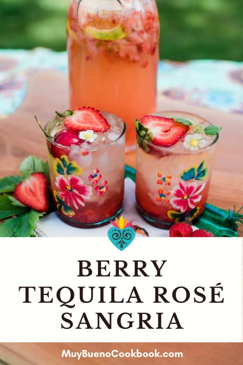 Tequila Sangria, Tequila Mojito, Tequila Mixed Drinks, Rosé Sangria, Tequila Recipe, Tequila Rose, Rose Sangria, Halloween Drinks Alcohol, Berry Drinks