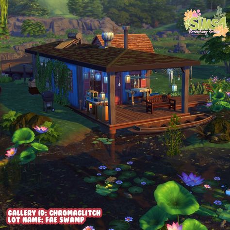 Mincraft Idea Houses Swamp, Sims 4 Bayou, Sims 4 Swamp House, Sims 4 Louisiana House, Sims 4 Willow Creek House, Sims 4 Willow Creek, Bayou House, Sims Builds, Willow Creek