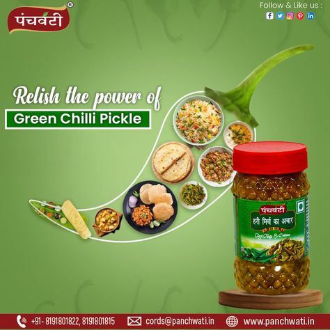 Get your taste buds tickled with Panchwati’s Green Chilli Pickle.🤤🌶 🌶Green Chilli Pickle is incredibly versatile. Enjoy it as a zesty accompaniment to your favorite rice dishes, rotis, or parathas. It also adds a spicy twist to sandwiches, wraps, and even salads. The possibilities are endless!!🍛🤗💖 . 📞 Contact us now to know more about the Panchwati Group ☎️ Phone: 983708877 . . . #greenchillipickle #pickles #chillipickle #mangopickle #homemade #foodie #lemon #Panchwatigroup #Panchwati Green Chilli Pickle, Chilli Pickle, Sandwiches Wraps, Green Chilli, Creative Ads, Rice Dishes, Ads Creative, Relish, Taste Buds