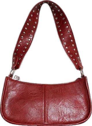 Burgundy Purse, Y2k Purse, Red Shoulder Bag, Bag Y2k, Red Leather Handbags, Studded Purse, Casual Crossbody Bag, Purse For Women, Red Purses