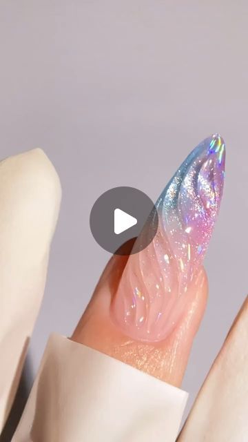 Nail art 💅 Manicure on Instagram: "💙💜By @prism.nail" Mermaid Tail Nails Design, Eye Catching Nails Design, Trolls Inspired Nails, Gel Nail Tips Designs, Chrome Art Nails, Irredecent Nail Designs, How To Nail Art Step By Step, Mermaid Nails Design, Nails Design Tutorial