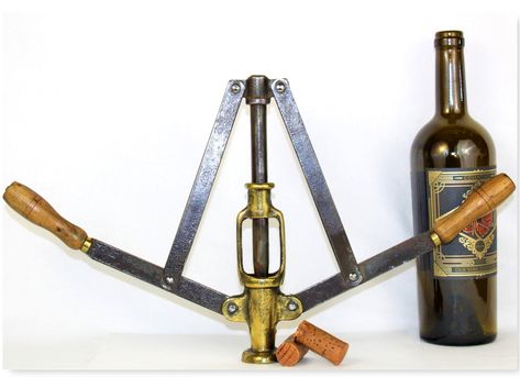 Antique Wine Tool, Handheld Double Lever, Wine Bottle Corker, Wine Making Tools Featherweight Sewing Machine, Man Cave Room, Wine Tools, Corkscrews, Wood Handles, Bar Room, Vintage Wine, Vintage Barware, Making Tools