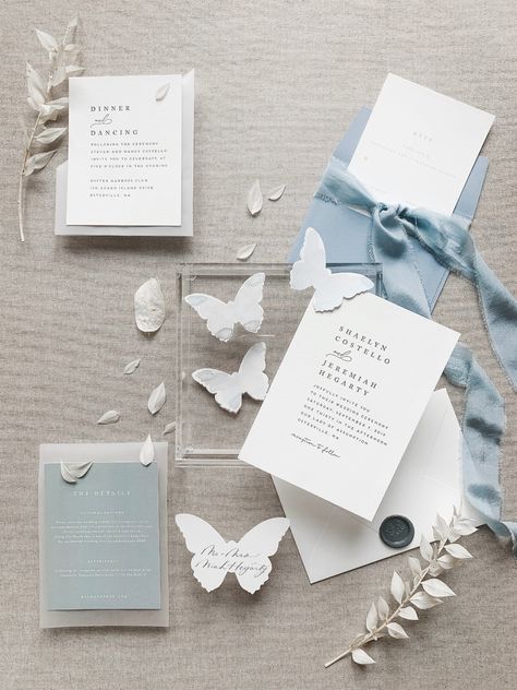 Classic Blue and White Wedding in Cape Cod With Butterflies Blue Butterfly Wedding, Wedding Planning Tools, Blue Wedding Inspiration, Cape Cod Wedding, Something Blue Wedding, Butterfly Wedding, Wedding Chicks, Wedding Professional, Bride Style