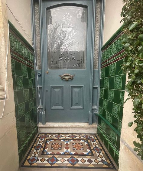 Grandeur restored 👌🏻 This lovely period property in the prominent area of Cardiff, Penylan, was sadly lacking its original porch wall… | Instagram Porch Wall Tiles, Victorian Porch, Porch Wall, Period Property, Wall Installation, They Said, Great Job, Bespoke Design, Cardiff