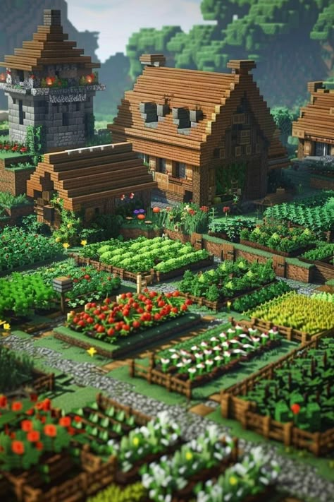 block minecraft diy Garden Minecraft, Minecraft Diy, Minecraft Garden, Case Minecraft, Vegetable Garden Ideas, Minecraft Structures, Bangunan Minecraft, Minecraft House Plans, Minecraft Farm