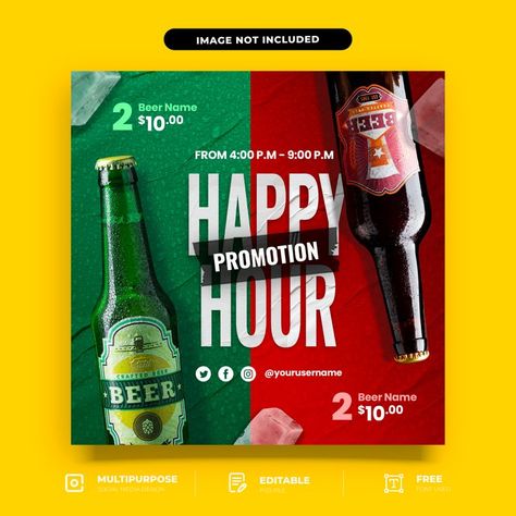 Beer Promotion Design, Beer Menu Design Ideas, Beer Ads Design, Bar Social Media Posts, Beer Ads Creative, Beer Social Media Design, Beer Social Media Post, Beer Promotion Poster, Bar Social Media Design