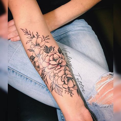 Arm Tattoos For Women Forearm, Lower Arm Tattoos, Inner Arm Tattoos, Forearm Flower Tattoo, Inner Forearm Tattoo, Rose Tattoos For Women, Inner Arm Tattoo, Tattoos For Women Flowers, Flower Tattoo Arm