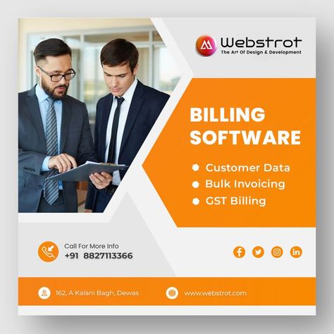 Billing software, commonly known as invoicing software, can be any software designed to simply generate invoices for products and services rendered to customers For All Software services :- 👉 Contact Us : +91-8827113366 👉 Email Us : support@webstrot.com 👉 Visit Us : https://www.webstrot.com 👉 Skype ID : Webstrot #Customerdata #Bulkinvoicing #gst #gstbilling #software #Billing #websitesale #brandingdesign #webdesigning #webdevelopment #webstrot Gst Billing Software, Invoicing Software, Billing Software, Products And Services, Design Development, Software Design, Web Development, Branding Design, Web Design