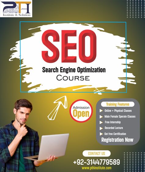 Learn Search Engine Optimizatinon Course And Earn Money From many Platform like. >Freelancing >Own Business >on Job >Services "Training Features" > Online + Physical Classes > Get Premium WhatsApp Support By Trainers > Online Training Option is also Available > Get Free Certification > Recorded Lectures > Free Online Internship > Freelancing Training >Male Female Sperate Classes > Class Assignments. For further details CALL: UAN# 0314 47 79 589 I WhatsApp# 0314 4779589 Email Invitation, Seo Website, Search Engine Optimization Seo, Own Business, Free Training, Online Training, Search Engine Optimization, Earn Money, Search Engine