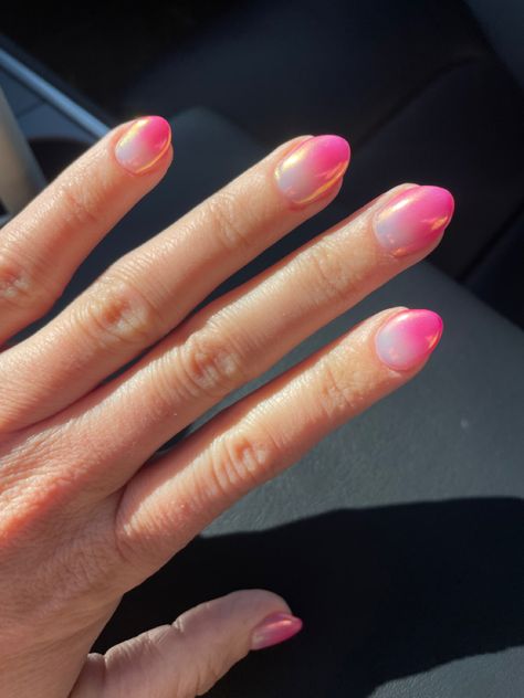 Pink Ombré Chrome Nails, Pink And White Ombre Nails Chrome, Hot Pink Chrome Nails Short, Hot Pink Ombré Nails, Pink Ombre Chrome Nails, Pink Ombre Nails Short, Pink French Tip Chrome Nails, Chrome Pink French Tip Nails, Crome Nails Design Ombre