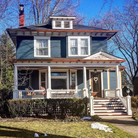 90s House, 80s House, Fairytale House, Storybook Homes, English Country Cottage, Suburban House, American House, House With Porch, House Blueprints