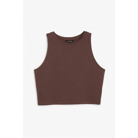 Monki Stretchy cotton cropped singlet ($3.76) ❤ liked on Polyvore featuring tops, crop tops, crop top, brown crop top, monki, brown tank top and crop tank tops Brown Crop Tops, Brown Crop Top Outfit, Brown Tank Top, Trendy Brown Crop Top, Brown Tops, Casual Brown Cropped Tank Top, Brown Fitted Tank Top, Everyday Brown Crop Top, Brown Cropped Tank Top