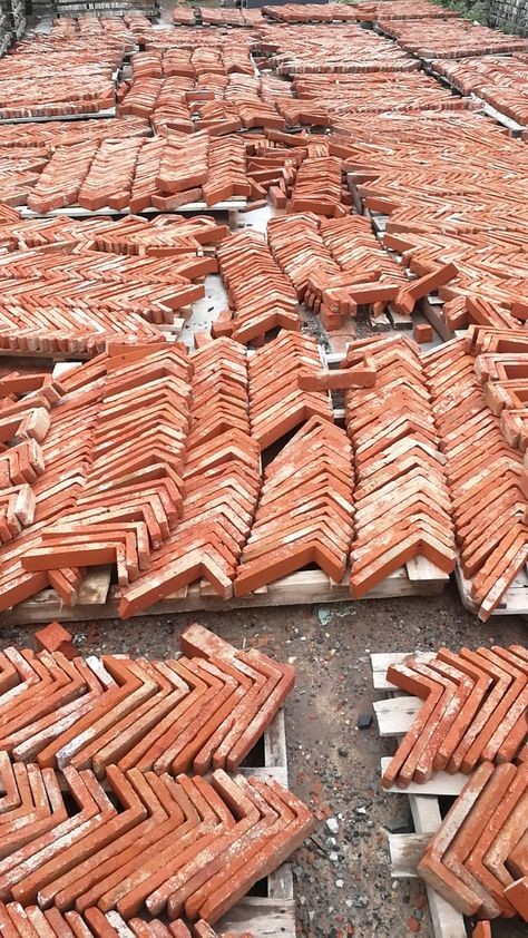 Taitone old red clay brick corner Red Clay Bricks, Red Clay, Red