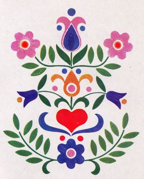 Mexican Flowers Illustration, Swedish Floral Design, Scandinavian Flower Design, Scandinavian Flower Art, Scandinavian Floral Design, Mexican Folk Painting, Folk Flowers Illustration, Mexican Art Illustration, Colorful Folk Art