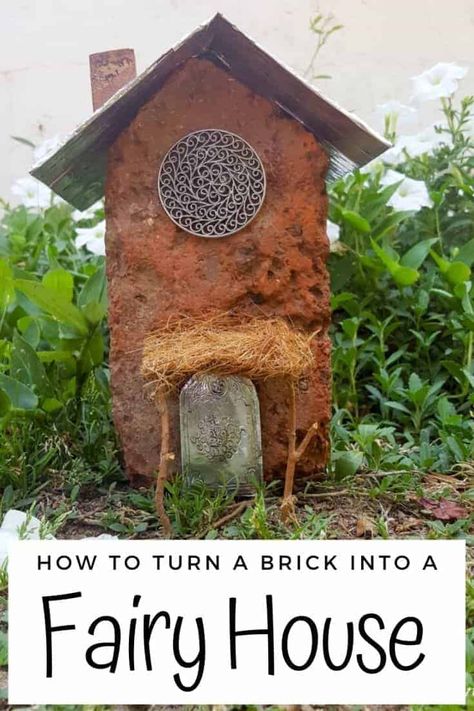 Brick Crafts Ideas, Crafts With Bricks, Cardboard Fairy House, Make A Fairy House, Backyard Planning, Painted Bricks Crafts, Painted Bricks, Yard Crafts, Brick Crafts