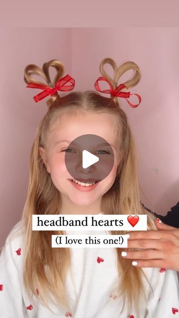 Audrey McClelland on Instagram: "HEADBAND HEARTS ❤️ OK… I love this one! This one is so cute, and so adorable! I’ve done this one on Victoria’s hair for Valentine’s Day before and it always gets such a big reaction!! 🥰 I’m hoping she’ll let me do it next year! 😊 have some fun with this one! . I used hairstyling cream to keep the hair nice and smooth. For this one, I will share what I used in my stories. And I love love love the hair elastics that I’ve been using, they work so well, and do not damage the hair. . #hairstyles #hair #hairstyle #hairtutorial #hairtutorials #halfuphalfdownhairstyle #halfuphalfdown #halfupdo #halfup #hairdo #simplehairstyles #simplehair #simplehairstyle #easyhairstyles #easyhairstyle #easyhairstylesforgirls #cutehairstyles #cutehair #hairvideo #hairideas #hairi Heart Hairdo Kids, Who Hairstyles Dr Seuss Easy, Grinch Day Hair Ideas For Kids, Who Hairstyles Dr Seuss, Love Heart Hairstyles, Hearts In Hair, Heart Hairstyle For Kids Easy, Cindy Lou Hair, Who Hair