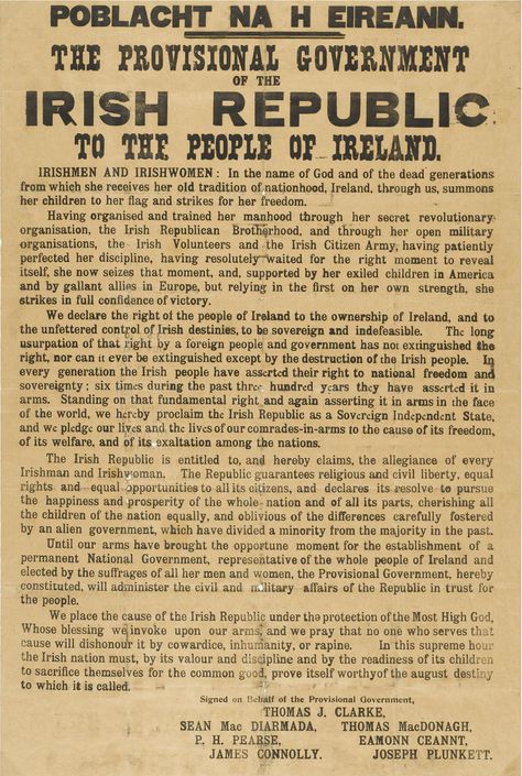 Irish Republicanism, Irish Poster, Irish Independence, Easter Rising, Ireland History, Irish Eyes Are Smiling, Michael Collins, Newspaper Headlines, Irish Culture