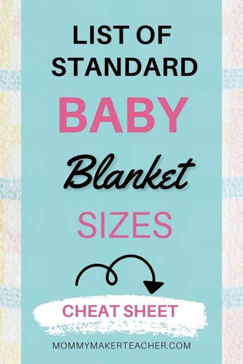 Use this cheat sheet to find the sizes of all of the baby blankets that you are going to put on your registry, gift, or make. From lovies to swaddles to playmats and more, this chart has you covered. Stroller Blanket Size, Swaddle Blanket Size, Getting Baby To Sleep, Baby Quilt Size, Burp Clothes, Quilt Size Chart, Baby Blanket Size, Best Baby Shower Gifts, Baby Blanket Knitting Pattern