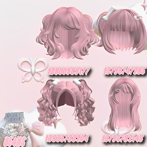 Roblox Sets, Roblox Ids, Roblox Hair, Pink Hair Anime, Baby Orange, Body Tutorial, Bloxburg Decal Codes, Coding Clothes, Roblox Funny