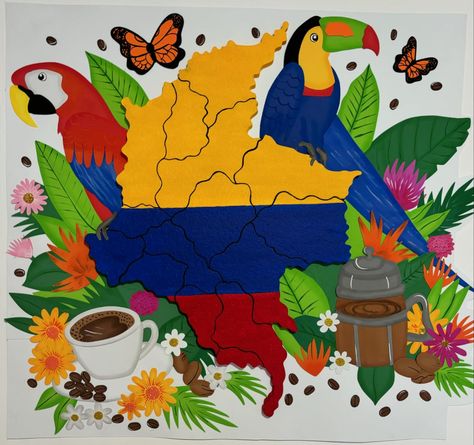 Diseños personalizados #manualidades #foami #foamy #emprendimiento #naturaleza #decoraciones #jardin #colegio #niños #colombia #colombia🇨🇴 #bogota #colores #flores #mapacolombia #tareas #hojas Colombian Souvenirs, Cali Colombia, World Crafts, July 17, Arts And Crafts For Kids, Decor Crafts, Ritual, Origami, Crafts For Kids