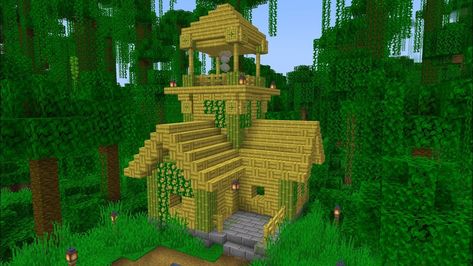 Minecraft Starter House, Starter House, Bamboo House, Starter Home, Minecraft 1, Minecraft Houses, Cute Pins, Minecraft