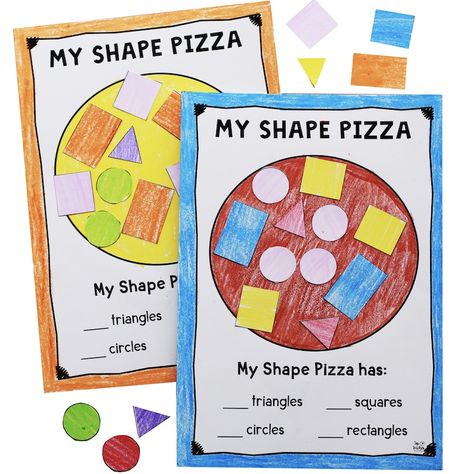 Shapes Pizza Craft, Shape Pizza Free Printable, Shape Pizza Craft, Shape Pizza, Shape Activities, Top Teacher, Shape Activities Preschool, Pizza Shapes, Shapes Kindergarten