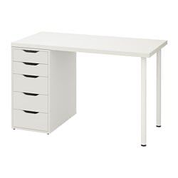 Linnmon Table Top, Ikea Linnmon, Micke Desk, Ikea Desk Hack, Alex Drawer, Hack Ikea, Wall Shelf Unit, Ikea Alex, White Desk