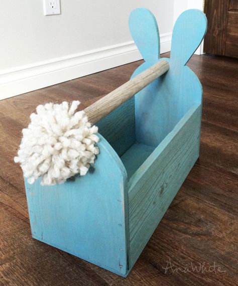 Spring Wood Crafts Diy, Easter Diy Projects, Wood Easter Basket, Bunny Ears And Tail, Easter Baskets To Make, Spring Wood Crafts, Easter Wood Crafts, Wood Basket, Scrap Wood Projects